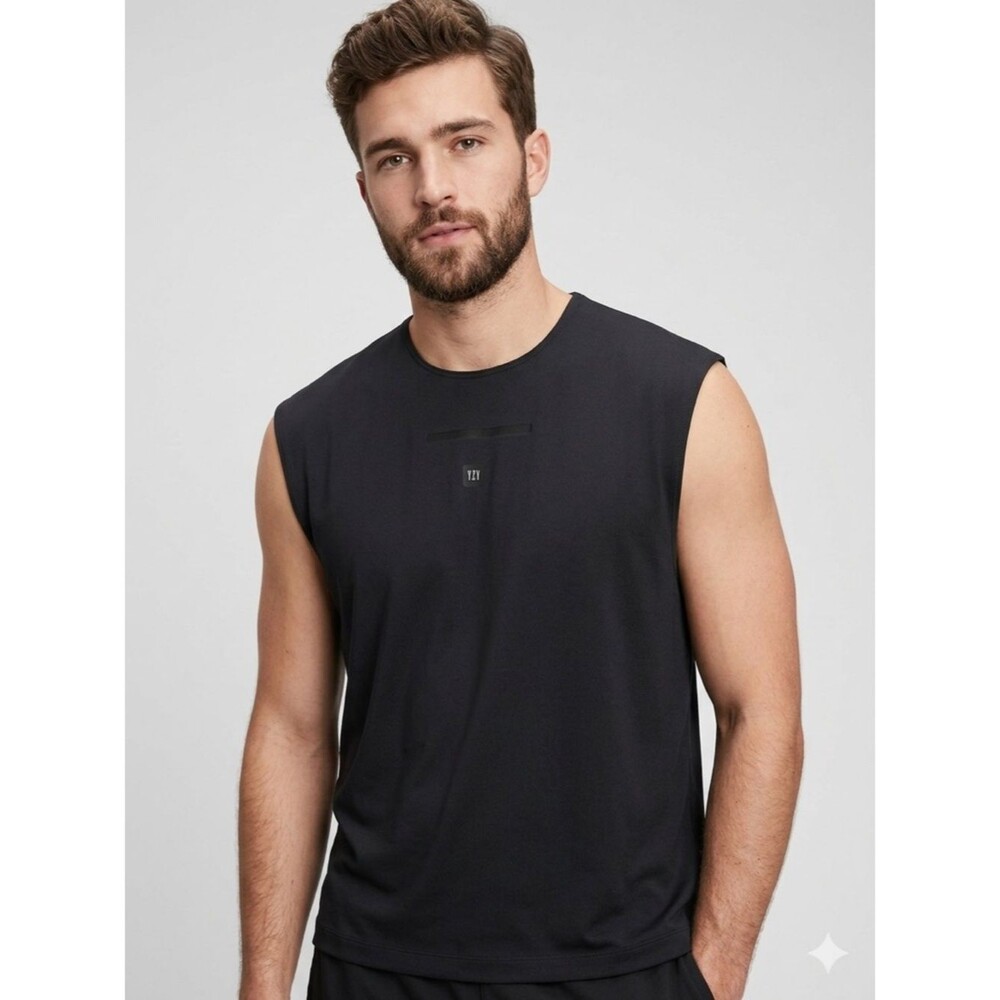 Men's Black Sleeveless Performance Tank Top